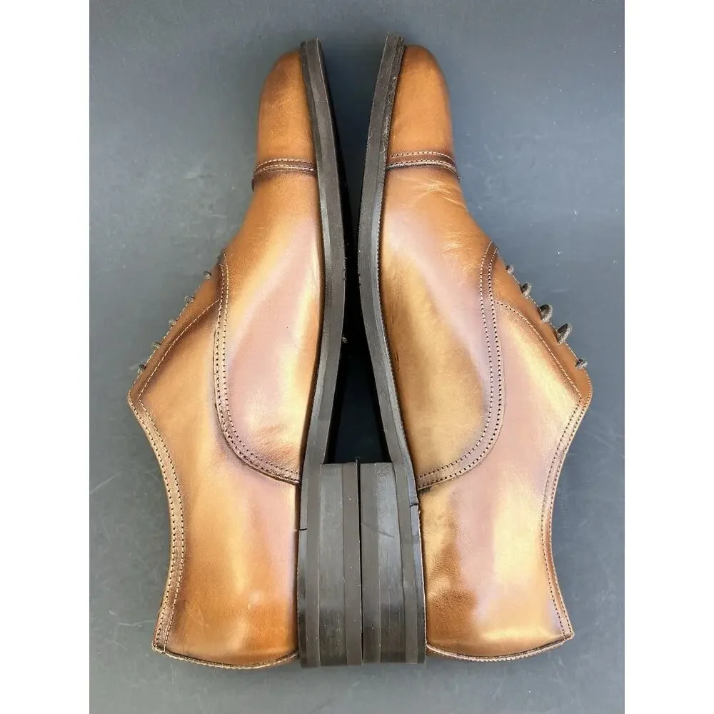 TO BOOT NEW YORK Southpoint Cap Toe Oxford Brown Leather Shoes Men's Size 8 US